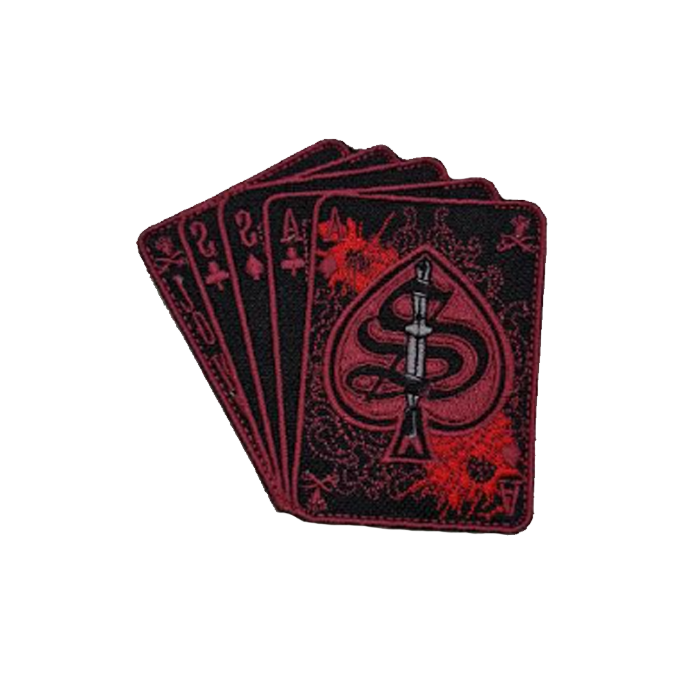 22 Smokin Aces - Dead Mans Hand Patch (Red)