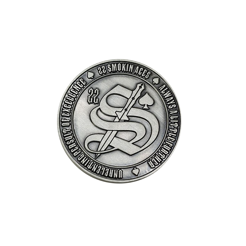 22 Smokin AceS - Crossed Sabre Challenge Coin